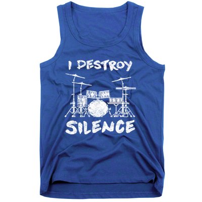 I Destroy Silence Drummer Gift Tank Top