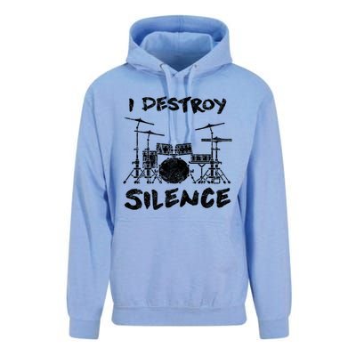 I Destroy Silence Drummer Gift Unisex Surf Hoodie