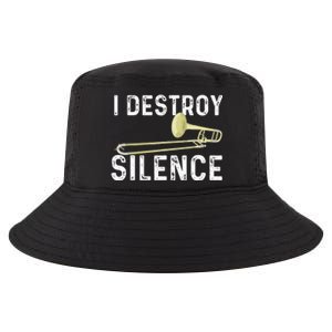 I Destroy Silence Trombonist Trombone Player Cool Comfort Performance Bucket Hat