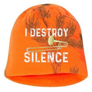 I Destroy Silence Trombonist Trombone Player Kati - Camo Knit Beanie