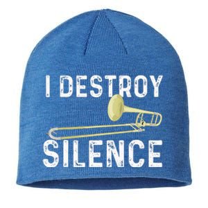 I Destroy Silence Trombonist Trombone Player Sustainable Beanie