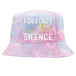 I Destroy Silence Trombonist Trombone Player Tie-Dyed Bucket Hat