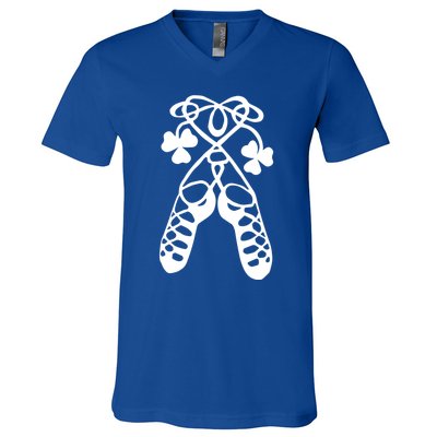 Irish Dance Soft Shoes Ghillies Lucky Feis Gift V-Neck T-Shirt