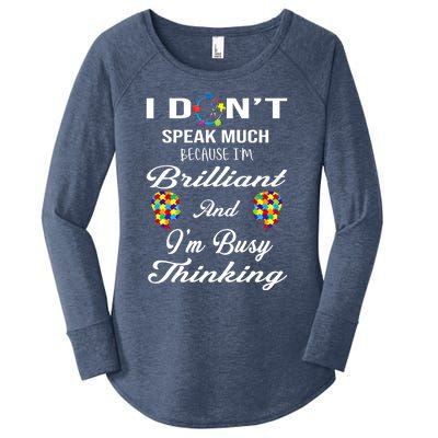 I DonT Speak Much Brilliant Thinking Autistic Autism Cute Gift Women's Perfect Tri Tunic Long Sleeve Shirt