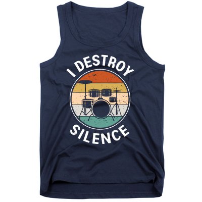 I Destroy Silence Tees Drum Lovers Tank Top