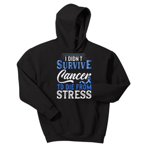 I Didnt Survive Cancer To Die From Stress Kids Hoodie