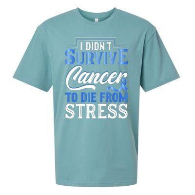 I Didnt Survive Cancer To Die From Stress Sueded Cloud Jersey T-Shirt