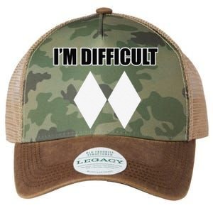 I'm Difficult Ski Funny Skier Snowboard Skiing Legacy Tie Dye Trucker Hat