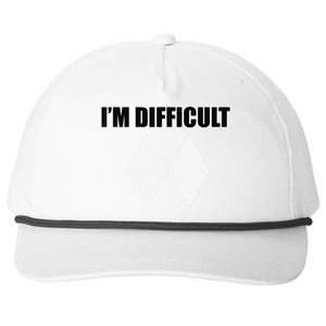 I'm Difficult Ski Funny Skier Snowboard Skiing Snapback Five-Panel Rope Hat