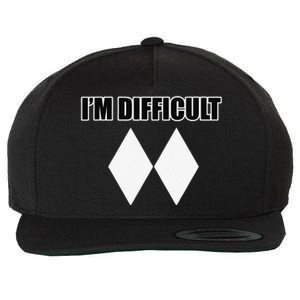 I'm Difficult Ski Funny Skier Snowboard Skiing Wool Snapback Cap