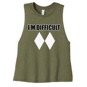 I'm Difficult Ski Funny Skier Snowboard Skiing Women's Racerback Cropped Tank