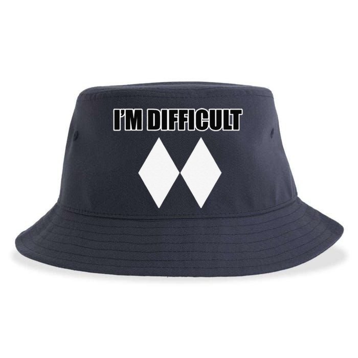 I'm Difficult Ski Funny Skier Snowboard Skiing Sustainable Bucket Hat