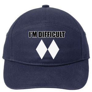 I'm Difficult Ski Funny Skier Snowboard Skiing 7-Panel Snapback Hat