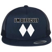 I'm Difficult Ski Funny Skier Snowboard Skiing Flat Bill Trucker Hat