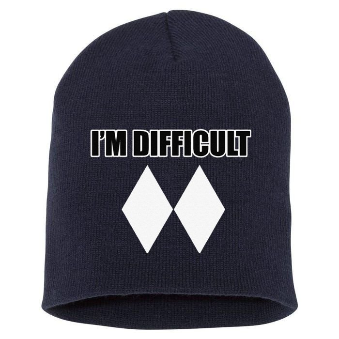 I'm Difficult Ski Funny Skier Snowboard Skiing Short Acrylic Beanie