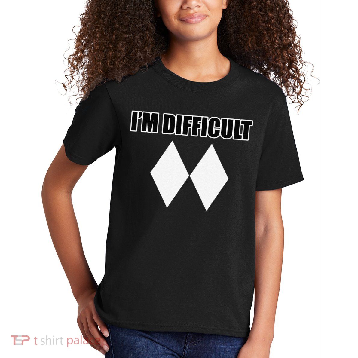 I'm Difficult Ski Funny Skier Snowboard Skiing Kids T-Shirt