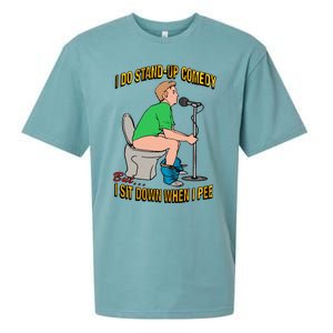 I Do Stand Up Comedy But I Sit Down When I Pee Funny Sueded Cloud Jersey T-Shirt