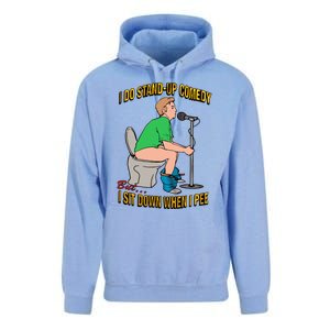 I Do Stand Up Comedy But I Sit Down When I Pee Funny Unisex Surf Hoodie