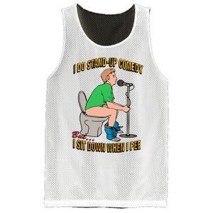 I Do Stand Up Comedy But I Sit Down When I Pee Funny Mesh Reversible Basketball Jersey Tank