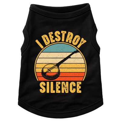 I Destroy Silence Banjo Funny Musical Instrument Doggie Tank