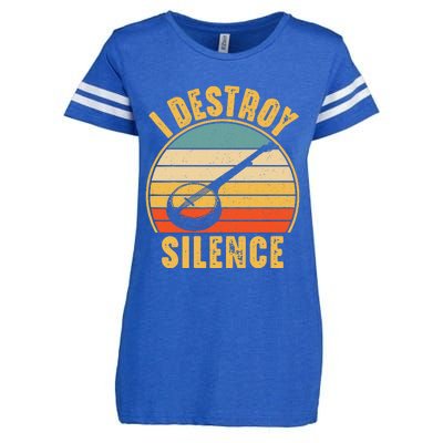 I Destroy Silence Banjo Funny Musical Instrument Enza Ladies Jersey Football T-Shirt