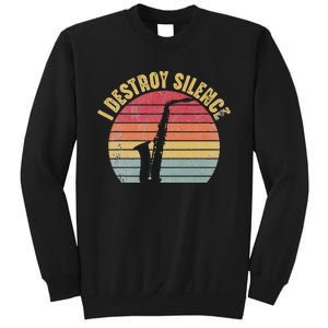 I Destroy Silence Saxophone Player Funny Jazz Saxophonist Sweatshirt