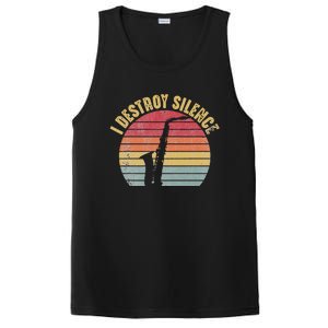 I Destroy Silence Saxophone Player Funny Jazz Saxophonist PosiCharge Competitor Tank