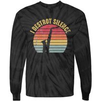 I Destroy Silence Saxophone Player Funny Jazz Saxophonist Tie-Dye Long Sleeve Shirt