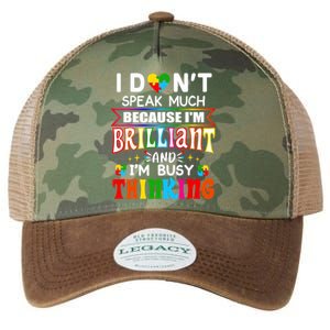 I Dont Speak Much Brilliant Autism Autistic Boy Girl Gift Legacy Tie Dye Trucker Hat