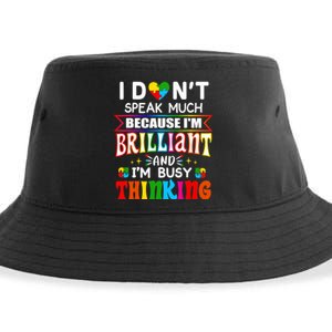 I Dont Speak Much Brilliant Autism Autistic Boy Girl Gift Sustainable Bucket Hat