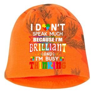 I Dont Speak Much Brilliant Autism Autistic Boy Girl Gift Kati - Camo Knit Beanie