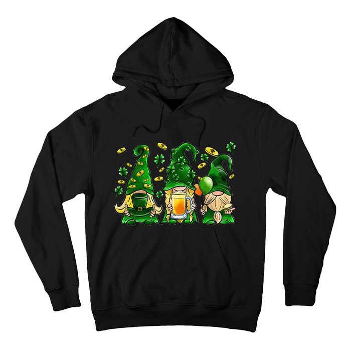 Irish Drinking Team Gnomes Holding Shamrock St Patrick's Day Hoodie