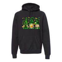 Irish Drinking Team Gnomes Holding Shamrock St Patrick's Day Premium Hoodie