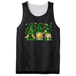 Irish Drinking Team Gnomes Holding Shamrock St Patrick's Day Mesh Reversible Basketball Jersey Tank