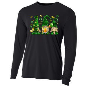 Irish Drinking Team Gnomes Holding Shamrock St Patrick's Day Cooling Performance Long Sleeve Crew