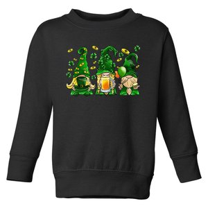 Irish Drinking Team Gnomes Holding Shamrock St Patrick's Day Toddler Sweatshirt