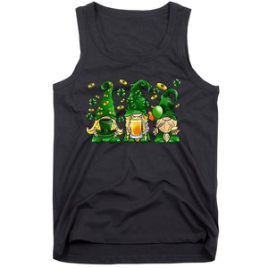 Irish Drinking Team Gnomes Holding Shamrock St Patrick's Day Tank Top