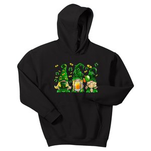 Irish Drinking Team Gnomes Holding Shamrock St Patrick's Day Kids Hoodie