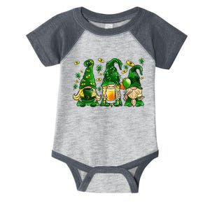 Irish Drinking Team Gnomes Holding Shamrock St Patrick's Day Infant Baby Jersey Bodysuit