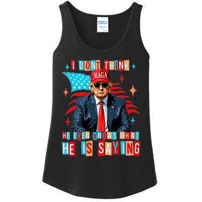 I Don’T Think He Even Knows What He Is Saying Biden Trump Ladies Essential Tank