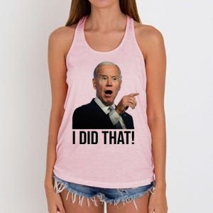 I Did That Funny Joe Biden Women's Knotted Racerback Tank