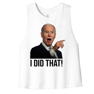 I Did That Funny Joe Biden Women's Racerback Cropped Tank