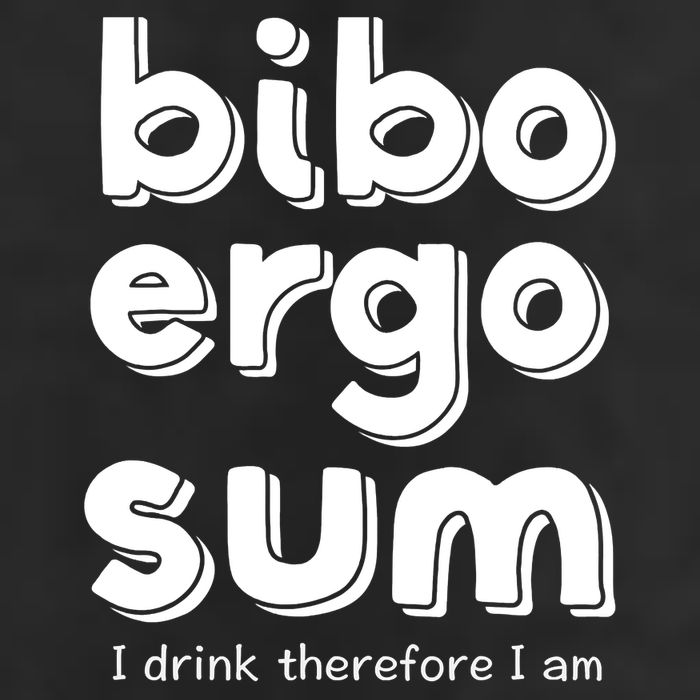 I Drink Therefore I Am Bibo Ergo Sum Philosophy Crop Fleece Hoodie