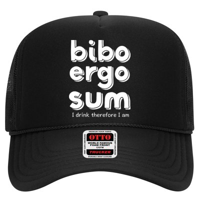I Drink Therefore I Am Bibo Ergo Sum Philosophy Trucker Hat