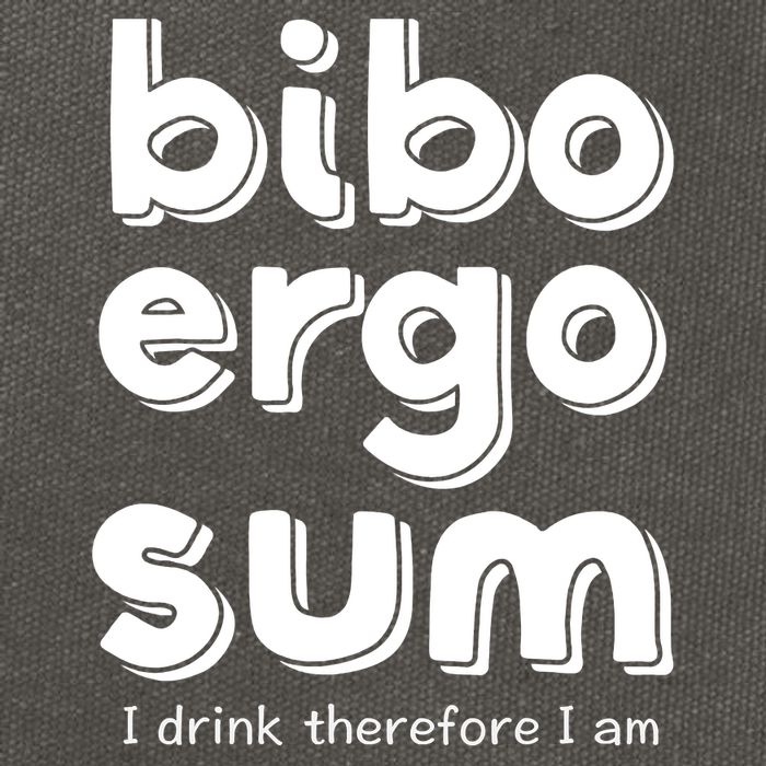 I Drink Therefore I Am Bibo Ergo Sum Philosophy Cotton Canvas Backpack