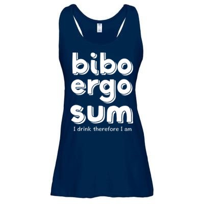 I Drink Therefore I Am Bibo Ergo Sum Philosophy Ladies Essential Flowy Tank