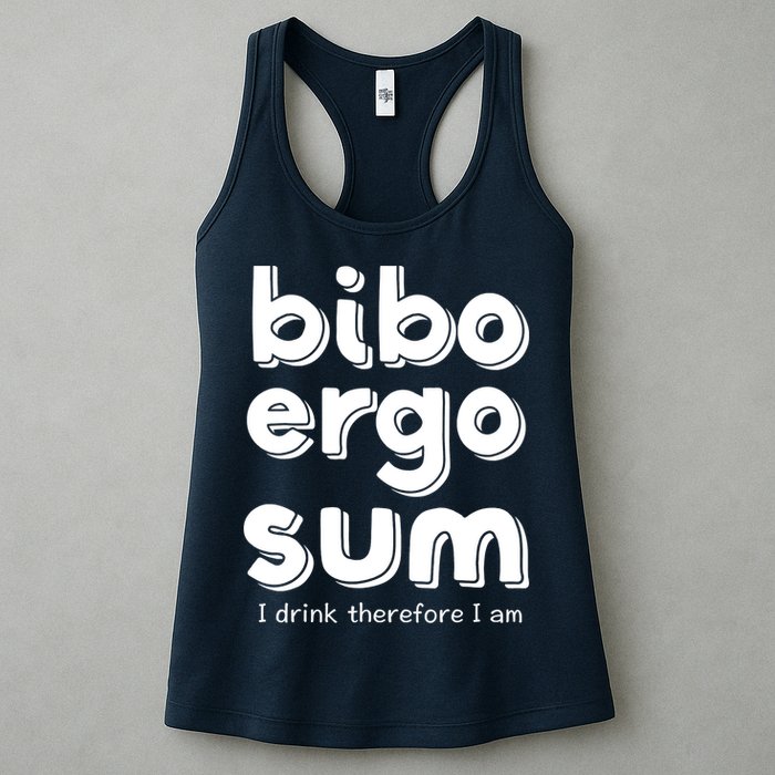 I Drink Therefore I Am Bibo Ergo Sum Philosophy Womens Tank Top
