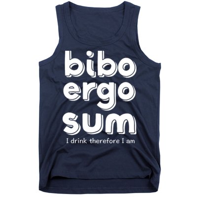 I Drink Therefore I Am Bibo Ergo Sum Philosophy Tank Top
