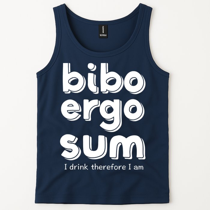I Drink Therefore I Am Bibo Ergo Sum Philosophy Tank Top