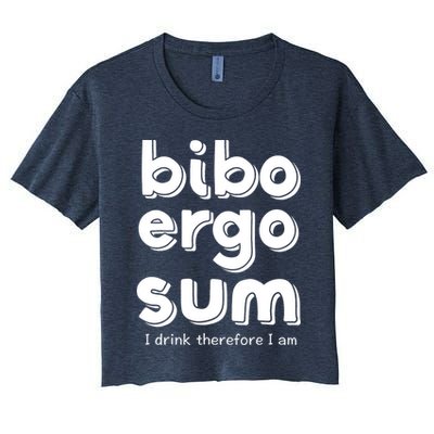 I Drink Therefore I Am Bibo Ergo Sum Philosophy Crop Top